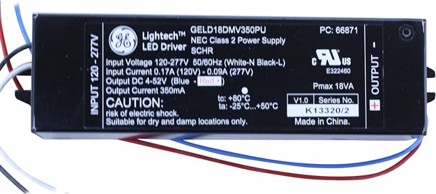 Picture of Lightech LED Driver 66871 - 350MA Non-Dimmable 4-52VDC